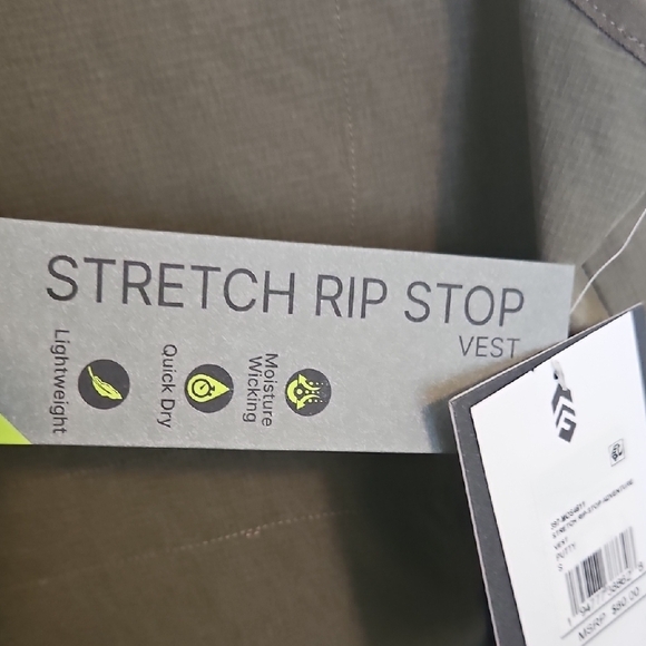NWT Free Country Stretch Rip Stop Mens Outdoor Vest W Zip Pockets Sz. S - Picture 7 of 9